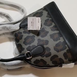 Coach Black Leppard Print Purse NWT